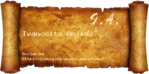 Ivancsits Anikó névjegykártya